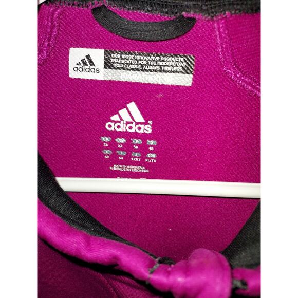 Adidas Women's Jacket XL Full Zip Long Sleeve Climalite Running Magenta Black - Picture 9 of 10